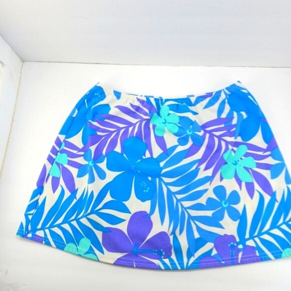 Venus Trio Vibrant Blue Purple Bikini Set with Halter Top, Bottom & Skirt Large. - Picture 10 of 11